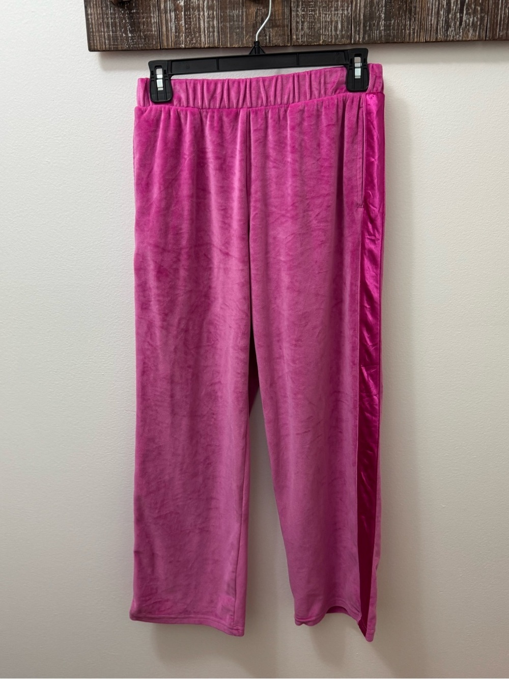 Yogalicious Lux Girls Velour Disco Pants in a pink color, size XL/14